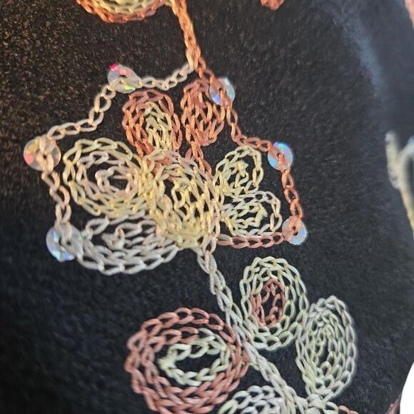 Handmade embriodery Women's Black and Pink Scarf-wraps sequins egyp - Picture 3 of 6